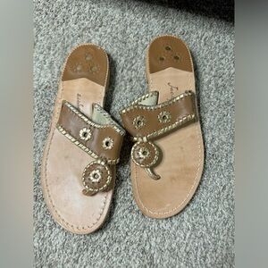 Jack Rogers Sandals Size 11 Brown and gold